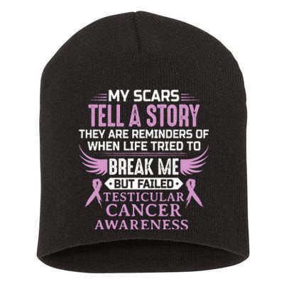 Testicular Cancer Awareness Survivor Support Short Acrylic Beanie