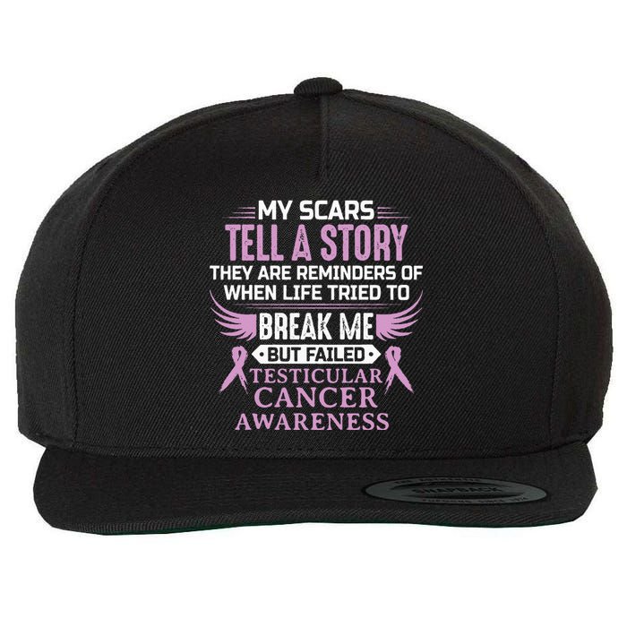 Testicular Cancer Awareness Survivor Support Wool Snapback Cap