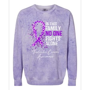 Testicular Cancer Awareness This Family No One Fights Alone Gift Colorblast Crewneck Sweatshirt