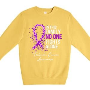 Testicular Cancer Awareness This Family No One Fights Alone Gift Premium Crewneck Sweatshirt