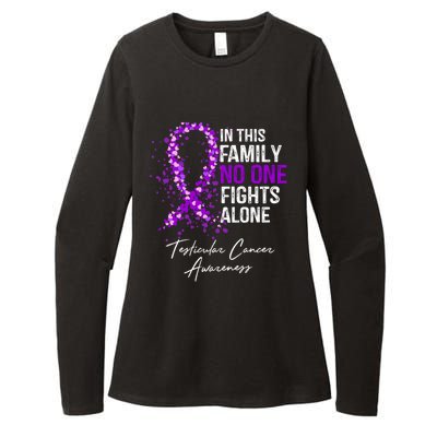 Testicular Cancer Awareness This Family No One Fights Alone Gift Womens CVC Long Sleeve Shirt