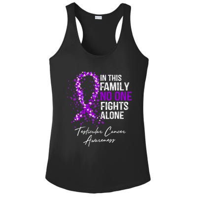 Testicular Cancer Awareness This Family No One Fights Alone Gift Ladies PosiCharge Competitor Racerback Tank