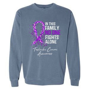 Testicular Cancer Awareness This Family No One Fights Alone Gift Garment-Dyed Sweatshirt