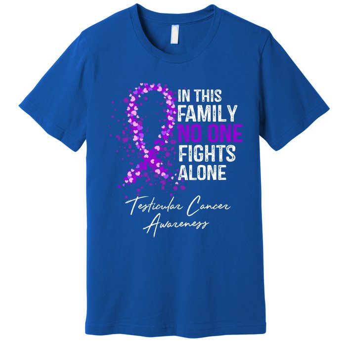 Testicular Cancer Awareness This Family No One Fights Alone Gift Premium T-Shirt