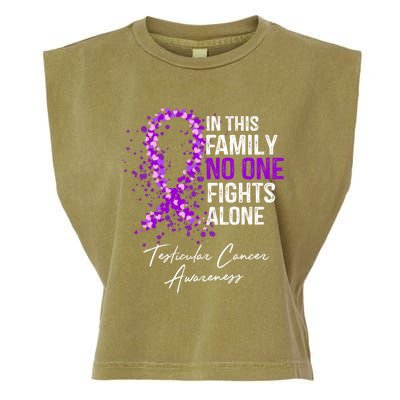 Testicular Cancer Awareness This Family No One Fights Alone Gift Garment-Dyed Women's Muscle Tee