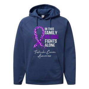 Testicular Cancer Awareness This Family No One Fights Alone Gift Performance Fleece Hoodie