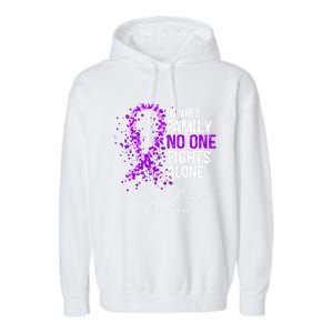 Testicular Cancer Awareness This Family No One Fights Alone Gift Garment-Dyed Fleece Hoodie