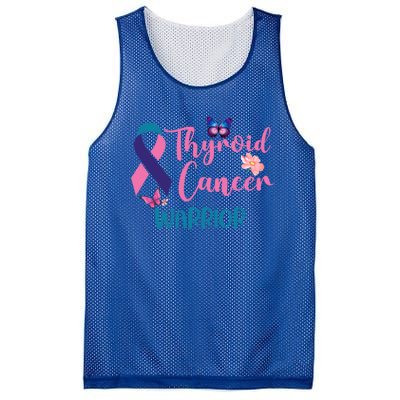 Thyroid Cancer Awareness Butterflies Warrior Ribbon Cute Gift Mesh Reversible Basketball Jersey Tank