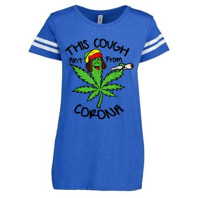 This Cough Ain't From Corona Weed Joke Cannabis 420 Stoner Enza Ladies Jersey Football T-Shirt