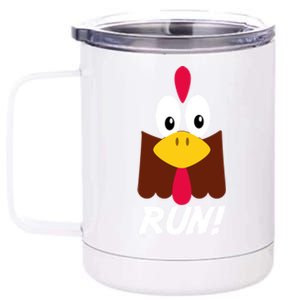 Turkey Costume Adult Running Face Turkey Gift 12 oz Stainless Steel Tumbler Cup