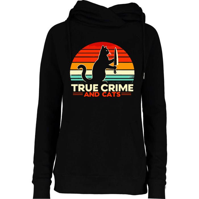 True Crime And Cats Womens Funnel Neck Pullover Hood