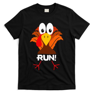 Turkey Costume Adult Running Face Turkey Trot T-Shirt