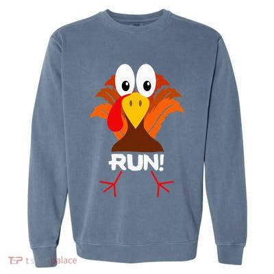 Turkey Costume Adult Running Face Turkey Trot Garment-Dyed Sweatshirt