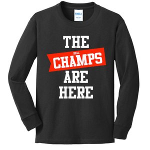 The Champs Are Here Fantasy Winner Kids Long Sleeve Shirt