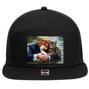 Trump Cat And Duck Memes Christmas Halloween Vote Sign 7 Panel Mesh Trucker Snapback Hat