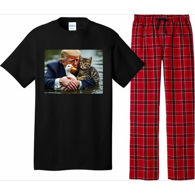 Trump Cat And Duck Memes Christmas Halloween Vote Sign Pajama Set