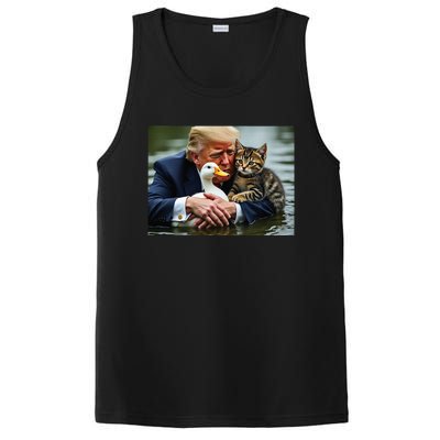 Trump Cat And Duck Memes Christmas Halloween Vote Sign PosiCharge Competitor Tank