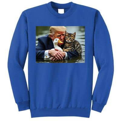 Trump Cat And Duck Memes Christmas Halloween Vote Sign Sweatshirt