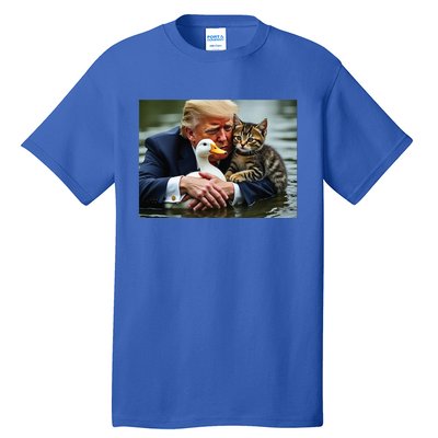 Trump Cat And Duck Memes Christmas Halloween Vote Sign Tall T-Shirt