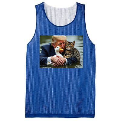 Trump Cat And Duck Memes Christmas Halloween Vote Sign Mesh Reversible Basketball Jersey Tank