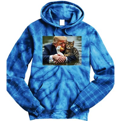 Trump Cat And Duck Memes Christmas Halloween Vote Sign Tie Dye Hoodie