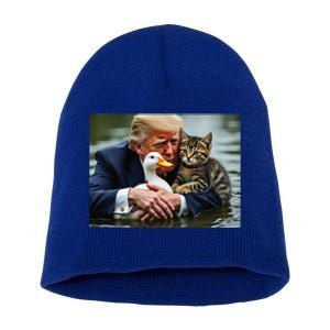 Trump Cat And Duck Memes Christmas Halloween Vote Sign Short Acrylic Beanie