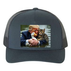 Trump Cat And Duck Memes Christmas Halloween Vote Sign Yupoong Adult 5-Panel Trucker Hat