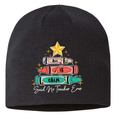 Teacher Christmas All Is Calm Funny Teacher Sustainable Beanie