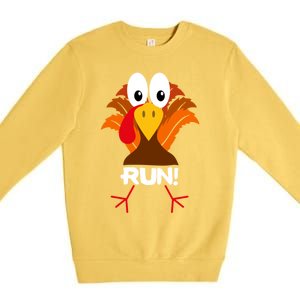 Turkey Costume Adult Running Face Turkey Trot Gift Premium Crewneck Sweatshirt