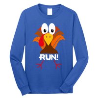 Turkey Costume Adult Running Face Turkey Trot Gift Long Sleeve Shirt