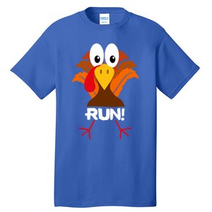 Turkey Costume Adult Running Face Turkey Trot Gift Tall T-Shirt