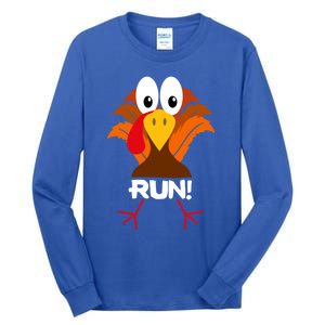 Turkey Costume Adult Running Face Turkey Trot Gift Tall Long Sleeve T-Shirt