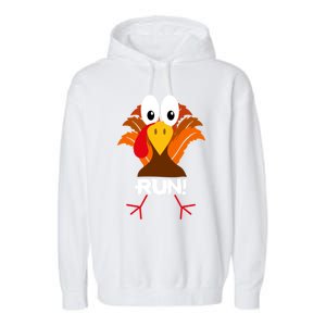 Turkey Costume Adult Running Face Turkey Trot Gift Garment-Dyed Fleece Hoodie