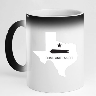 Texas Come And Take It Flag Canon 1836 State 11oz Black Color Changing Mug