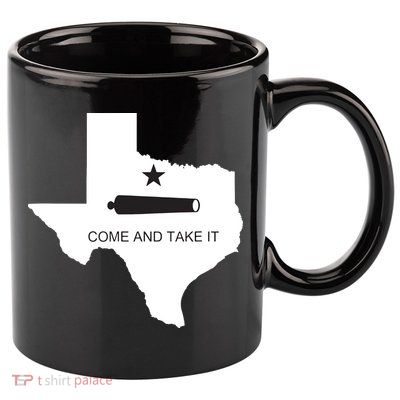 Texas Come And Take It Flag Canon 1836 State 11oz C Handle Ceramic Mug