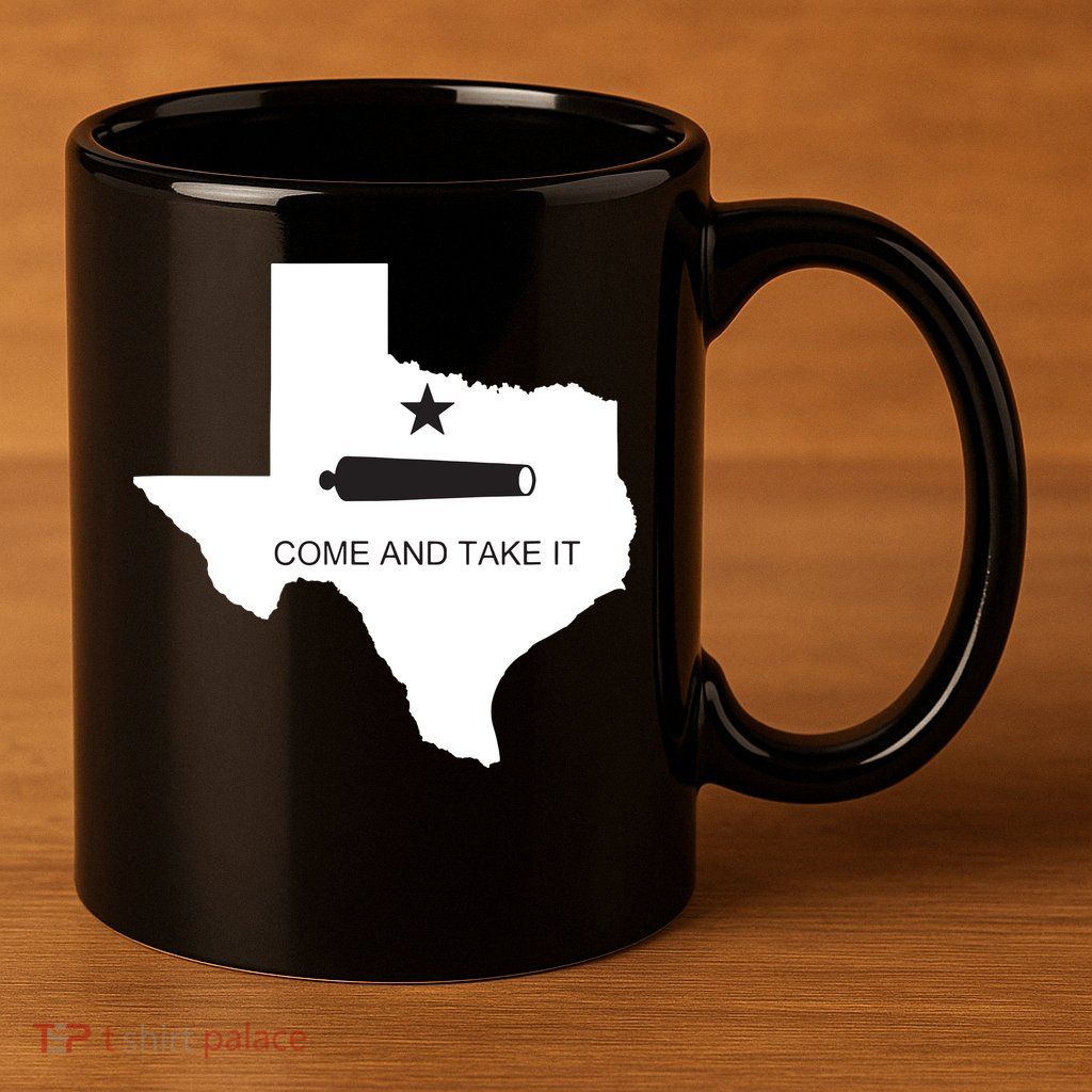 Texas Come And Take It Flag Canon 1836 State 11oz C Handle Ceramic Mug