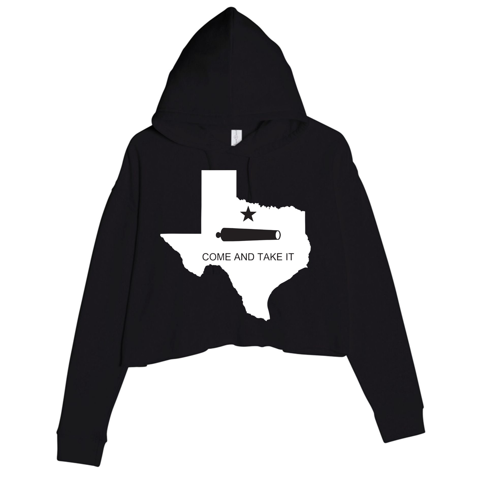 Texas Come And Take It Flag Canon 1836 State Crop Fleece Hoodie
