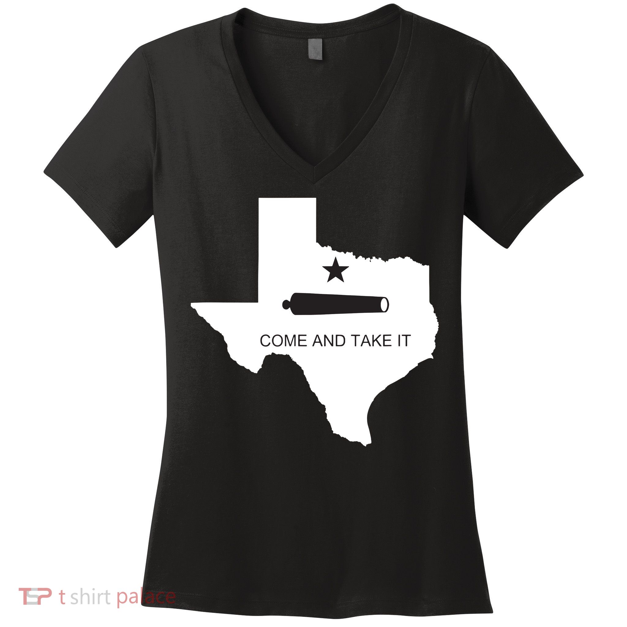 Texas Come And Take It Flag Canon 1836 State Women's V-Neck T-Shirt