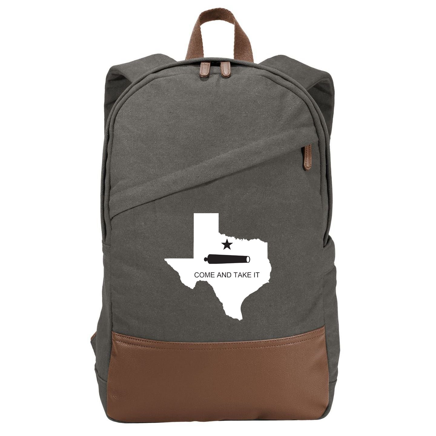 Texas Come And Take It Flag Canon 1836 State Cotton Canvas Backpack