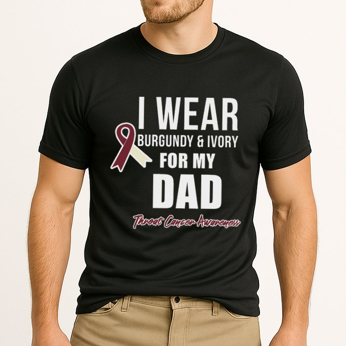 Throat Cancer Awareness Ribbon For My Dad Cooling Performance Crew T-Shirt