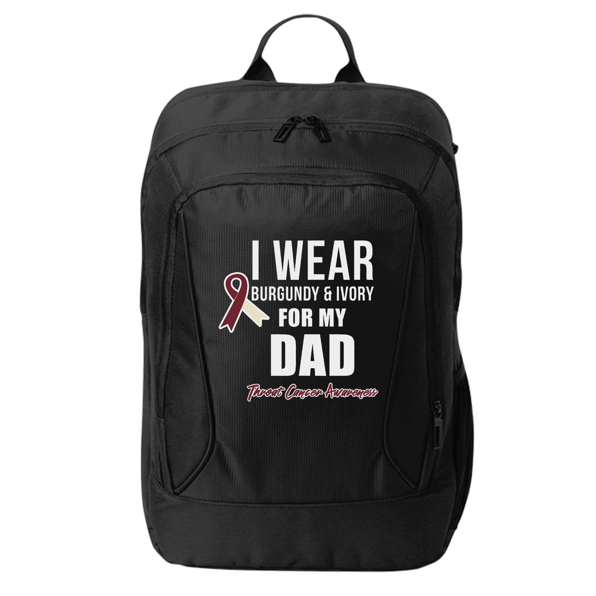 Throat Cancer Awareness Ribbon For My Dad City Backpack