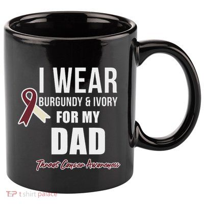 Throat Cancer Awareness Ribbon For My Dad 11oz C Handle Ceramic Mug