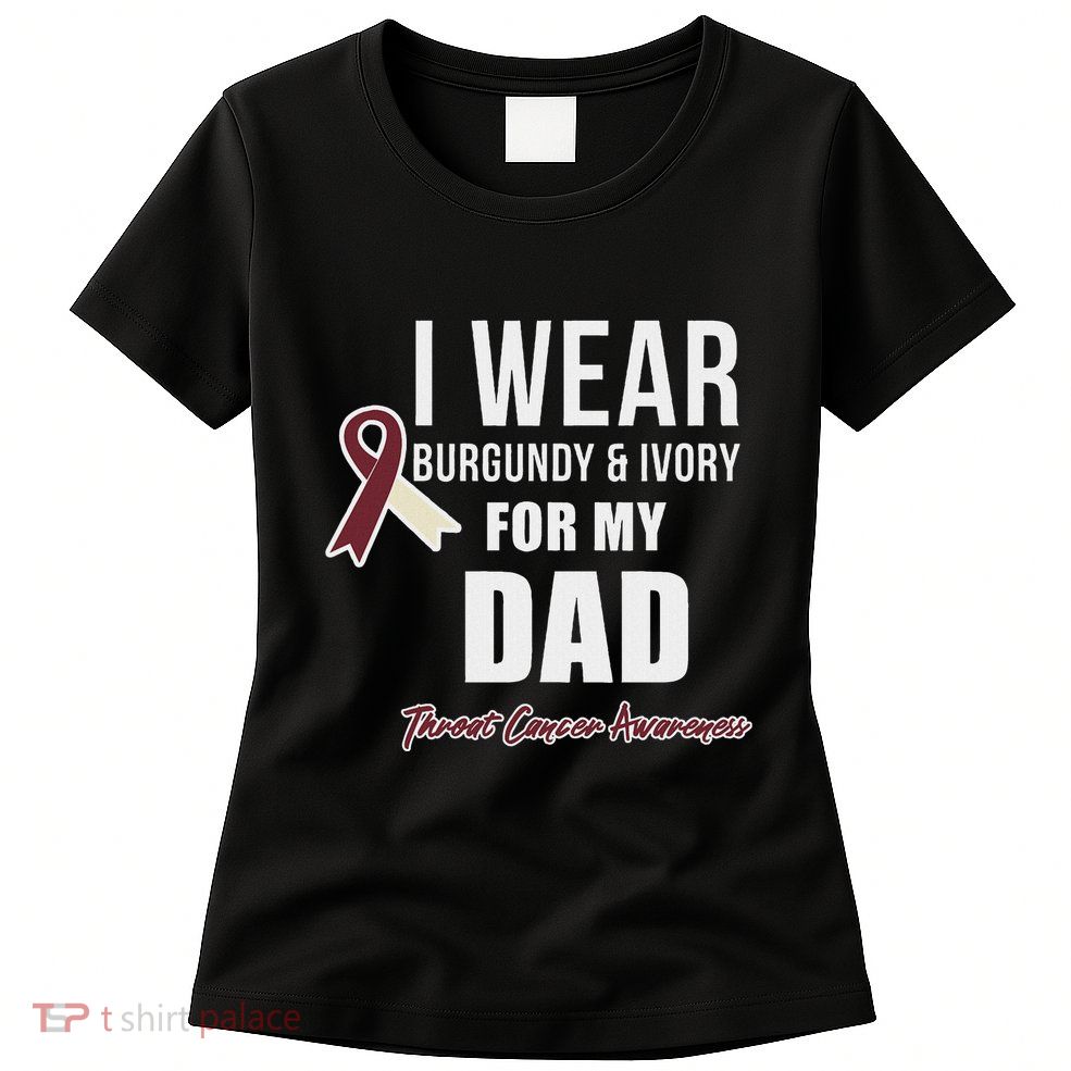 Throat Cancer Awareness Ribbon For My Dad Womens T-Shirt