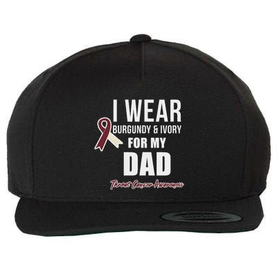 Throat Cancer Awareness Ribbon For My Dad Wool Snapback Cap