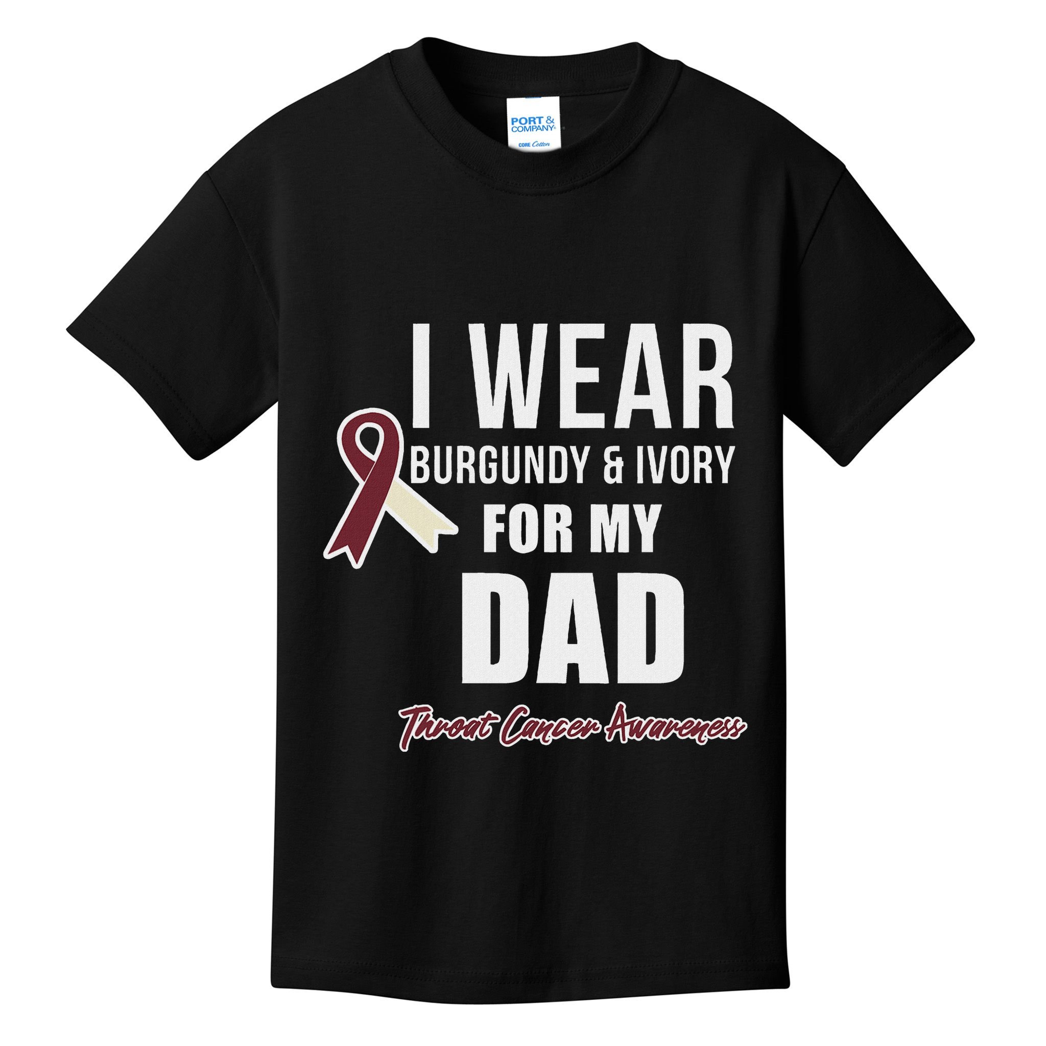 Throat Cancer Awareness Ribbon For My Dad Kids T-Shirt