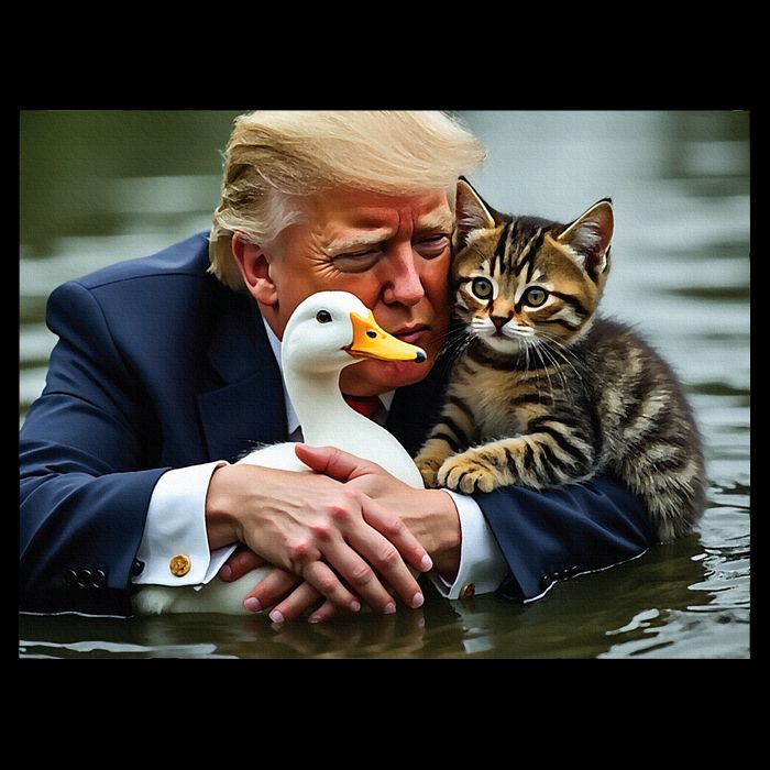 Trump Cat And Duck Memes Christmas Halloween Vote Sign Flat Bill Trucker Hat