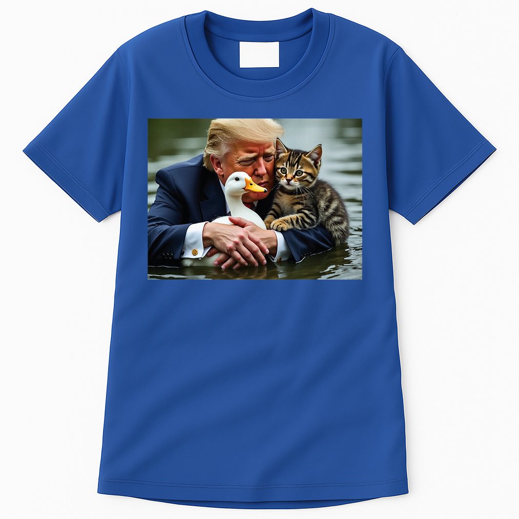 Trump Cat And Duck Memes Christmas Halloween Vote Sign Tall T-Shirt