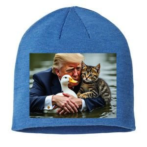 Trump Cat And Duck Memes Christmas Halloween Vote Sign Sustainable Beanie