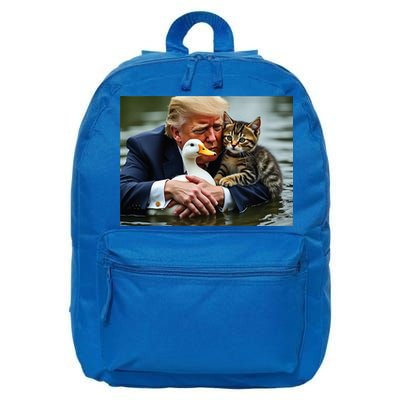Trump Cat And Duck Memes Christmas Halloween Vote Sign 16 in Basic Backpack