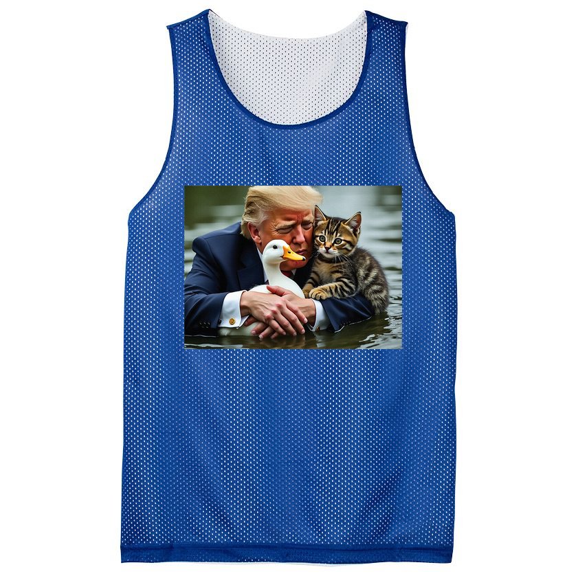Trump Cat And Duck Memes Christmas Halloween Vote Sign Mesh Reversible Basketball Jersey Tank